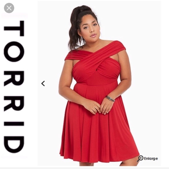 torrid Dresses & Skirts - Torrid off the shoulder criss cross dress